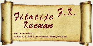 Filotije Kecman vizit kartica